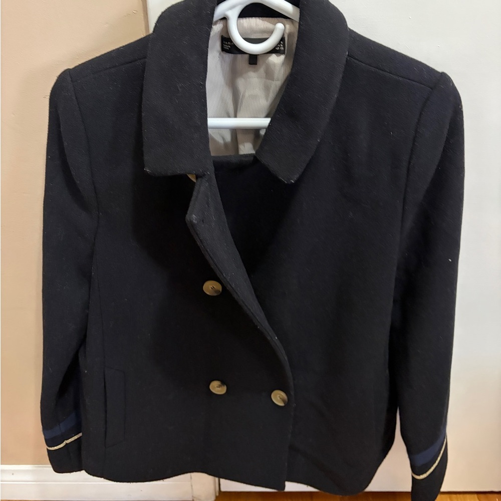 Zara pea coat / navy  Classic Navy Double-Breasted Women's Jacket